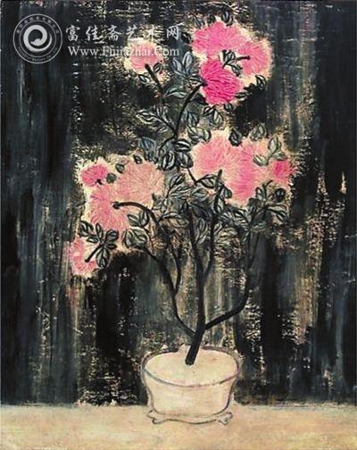 常玉《盆菊》100.5×81cm布面油画1940年代作 佳士得供图