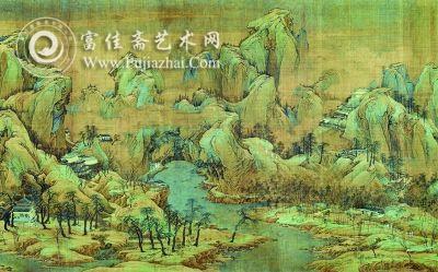 江山秋色图局部之一（国画） 赵伯驹